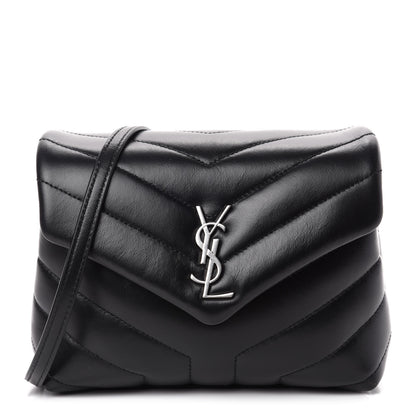 Saint Laurent Calfskin Y Quilted Monogram Toy Loulou Crossbody Bag Black 1 of 11