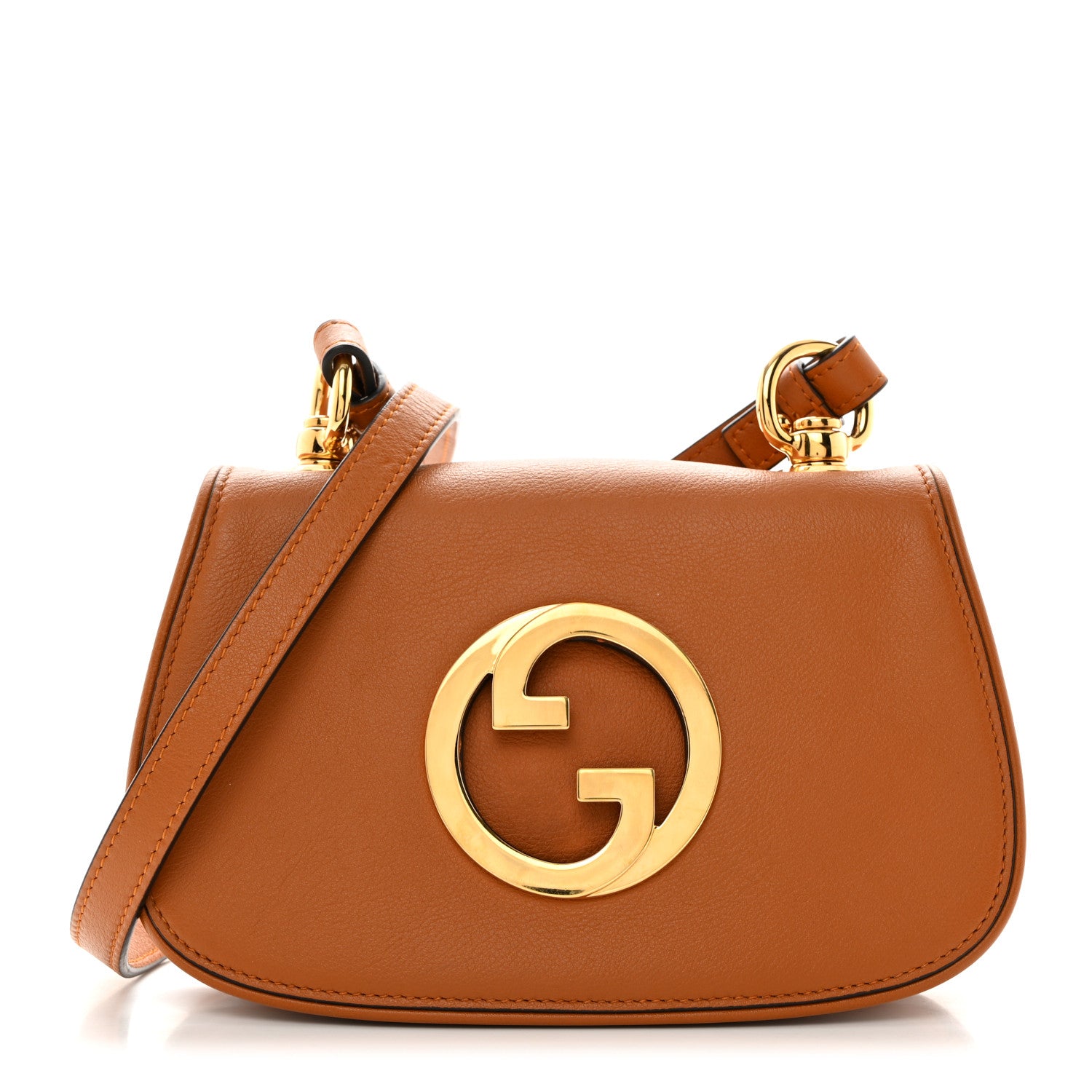 Gucci Roxy Calfskin Web Mini Blondie Shoulder Bag Cognac 1 of 11