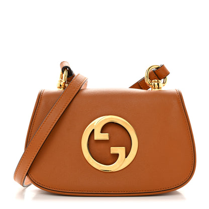 Gucci Roxy Calfskin Web Mini Blondie Shoulder Bag Cognac 1 of 11