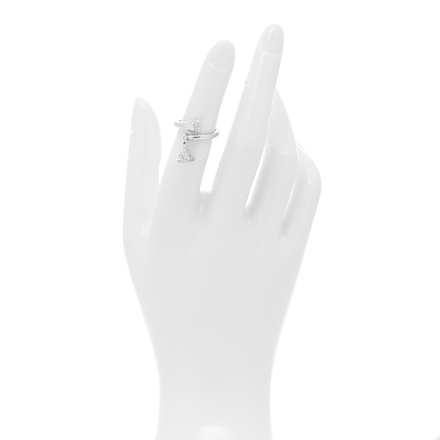 Bulgari 18K White Gold Diamond Divas' Dream Ring 48 4.5 2 of 4