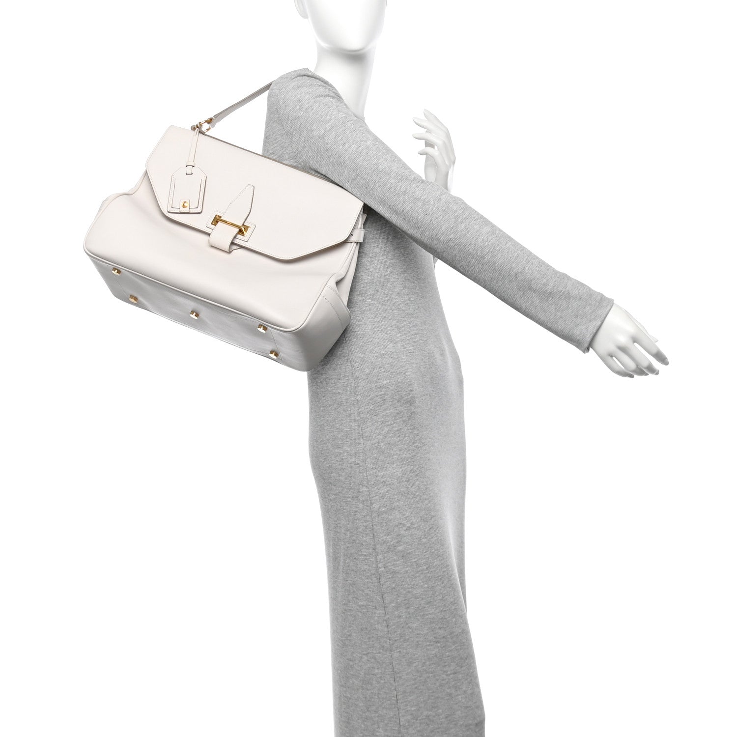 Tom Ford Calfskin Top Handle Bag Ivory 3 of 19