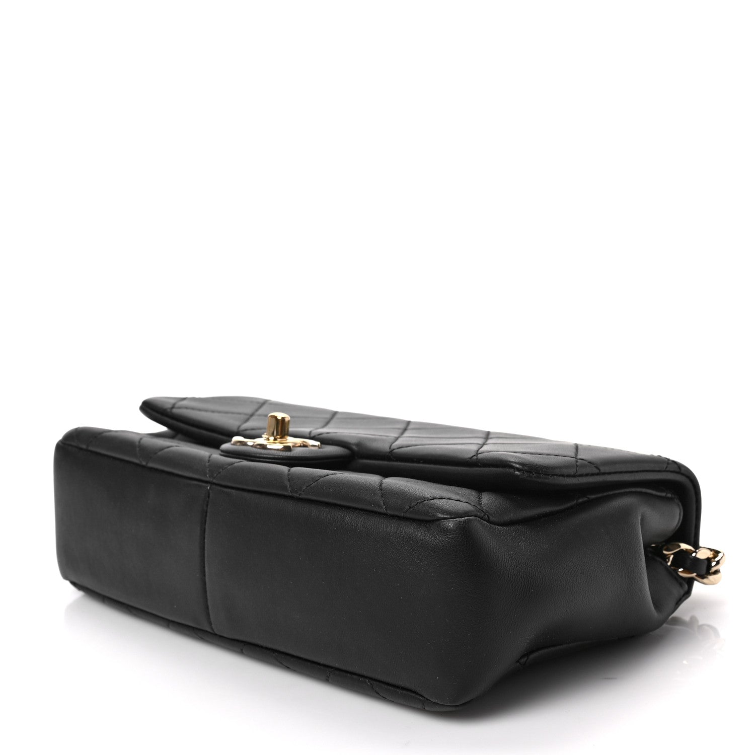 Chanel Lambskin Quilted Resin Bi-Color Chain Flap Bag Black 7 of 7