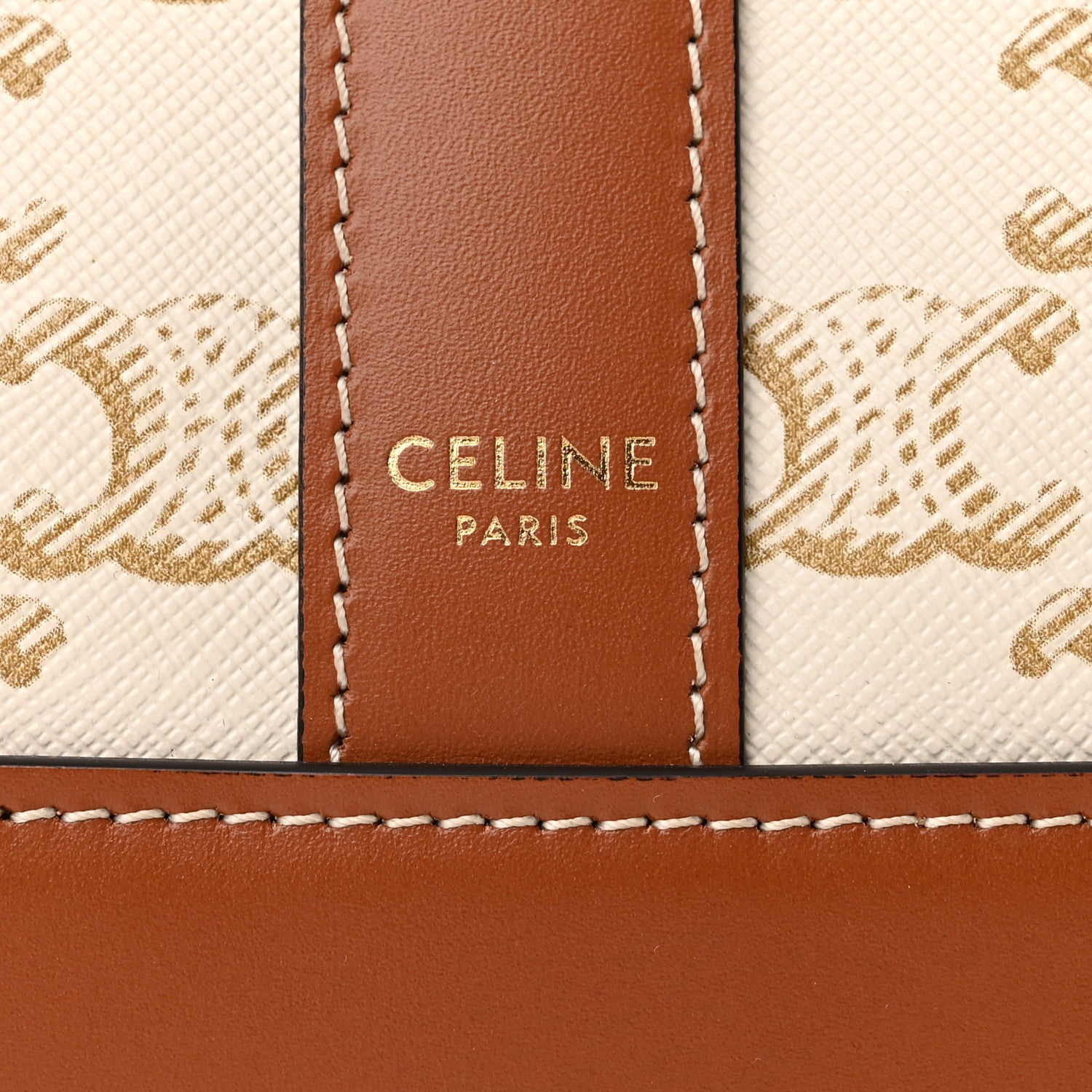 Celine Triomphe Canvas Calfskin Small Bucket Bag White 6 of 11