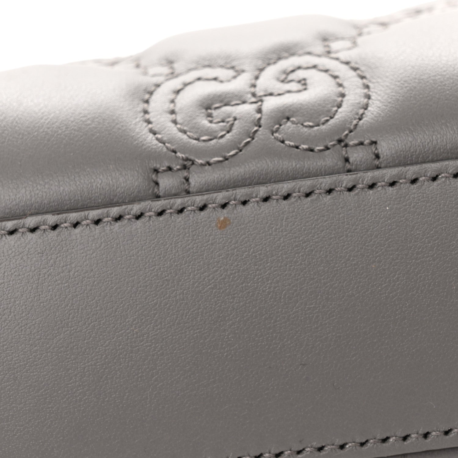 Gucci Calfskin GG Matelasse Small Slim Chain Shoulder Bag Dusty Grey Natural 15 of 20
