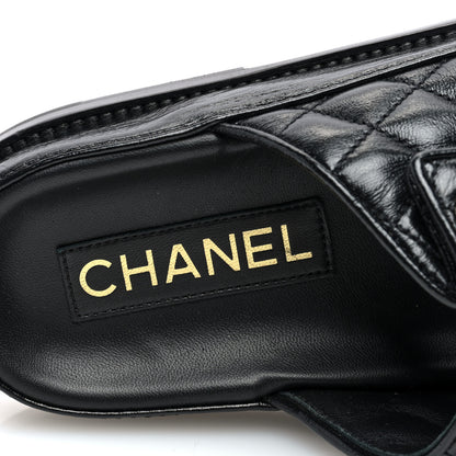 Chanel Lambskin Quilted Velcro Dad Chain CC Slide Sandals 36.5 Black 7 of 7