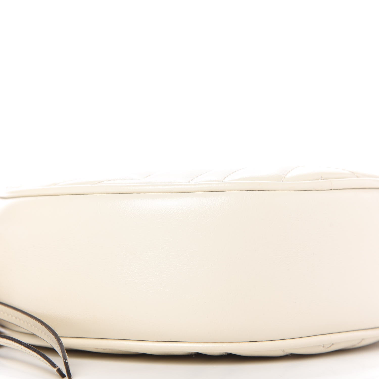 Gucci Calfskin Matelasse Mini GG Marmont Round Shoulder Bag White 6 of 10