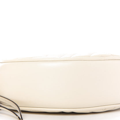 Gucci Calfskin Matelasse Mini GG Marmont Round Shoulder Bag White 6 of 10