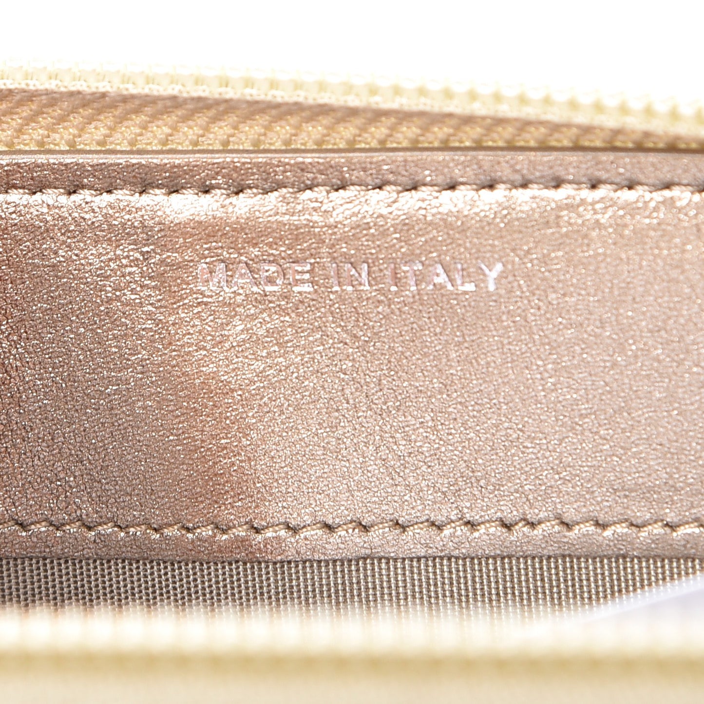 Metallic Lambskin Quilted Boy Zip Around Wallet Gold