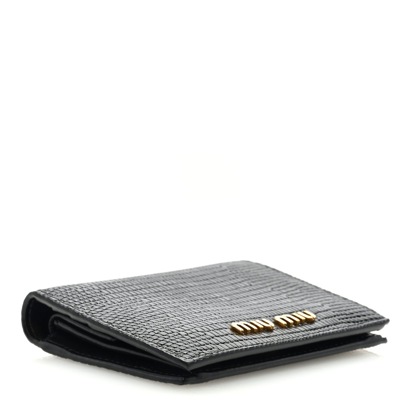 Vernice Lizard Embossed Wallet Black
