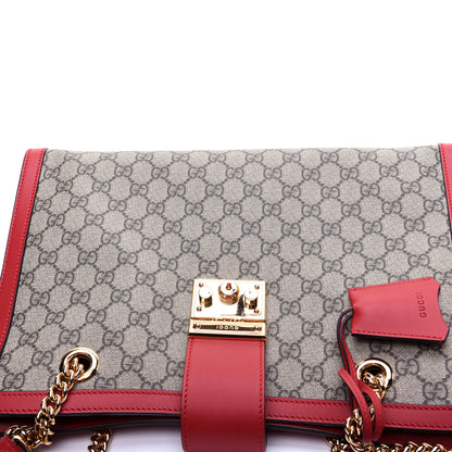 Gucci GG Supreme Monogram Medium Padlock Tote Hibiscus Red 11 of 17