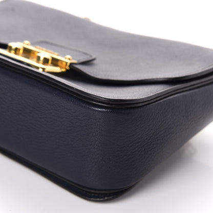 Miu Miu Goatskin Madras Shoulder Bag Navy 8 of 13