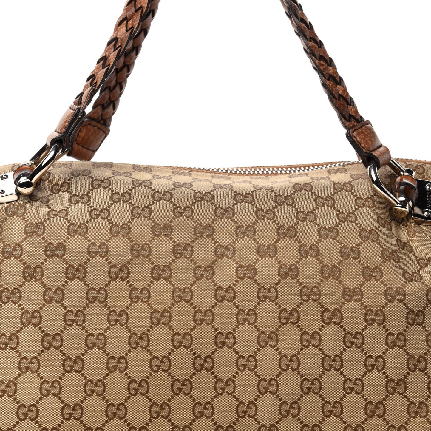 Monogram Bamboo Bar Medium Tote Brown