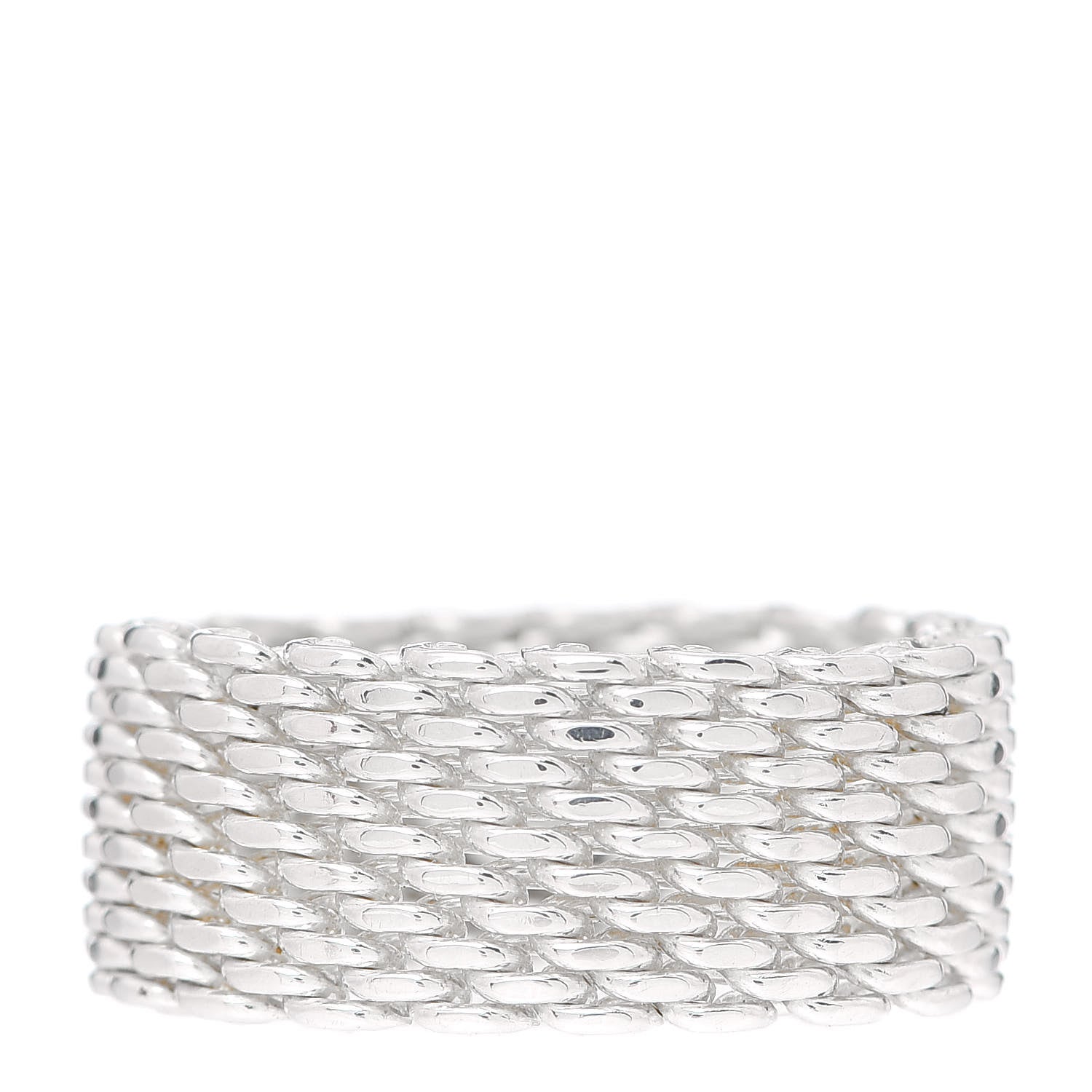Tiffany Sterling Silver Somerset Mesh Ring 58 8.5 1 of 4