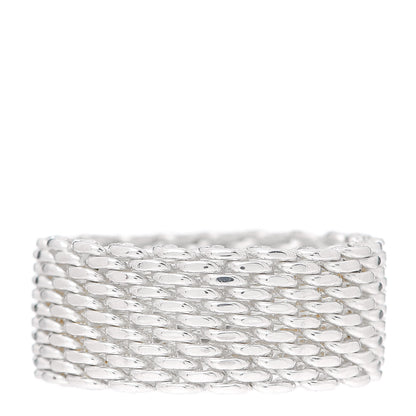 Tiffany Sterling Silver Somerset Mesh Ring 58 8.5 1 of 4