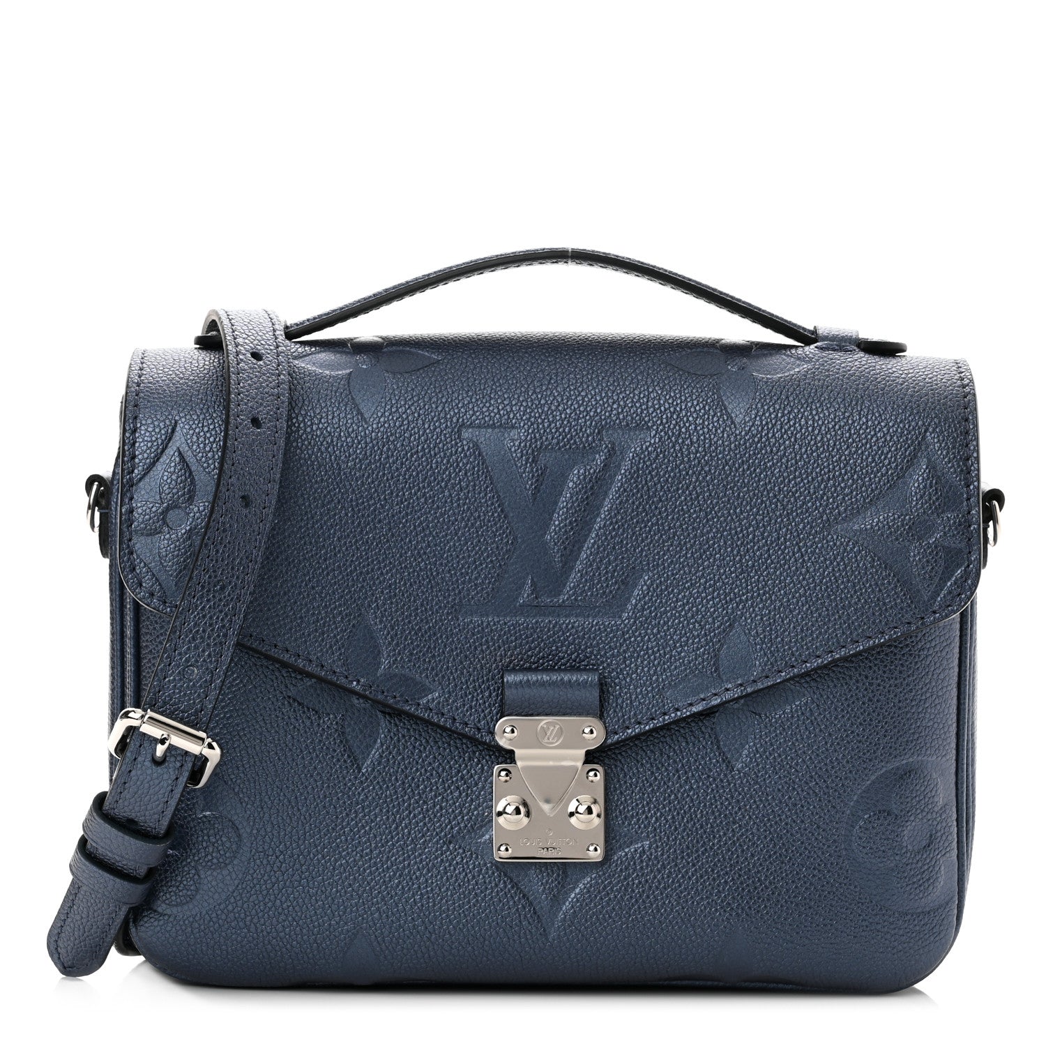 Louis Vuitton Metallic Empreinte Monogram Giant Pochette Metis Navy Nacre 1 of 10