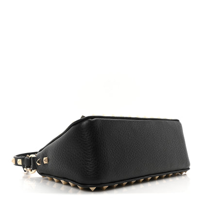 Valentino Garavani Pebbled Calfskin Small Rockstud Flip Lock Shoulder Bag Black 4 of 10