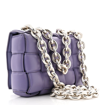 Bottega Veneta Lambskin Maxi Intreccio Padded Chain Cassette Crossbody Bag Lavender 3 of 10