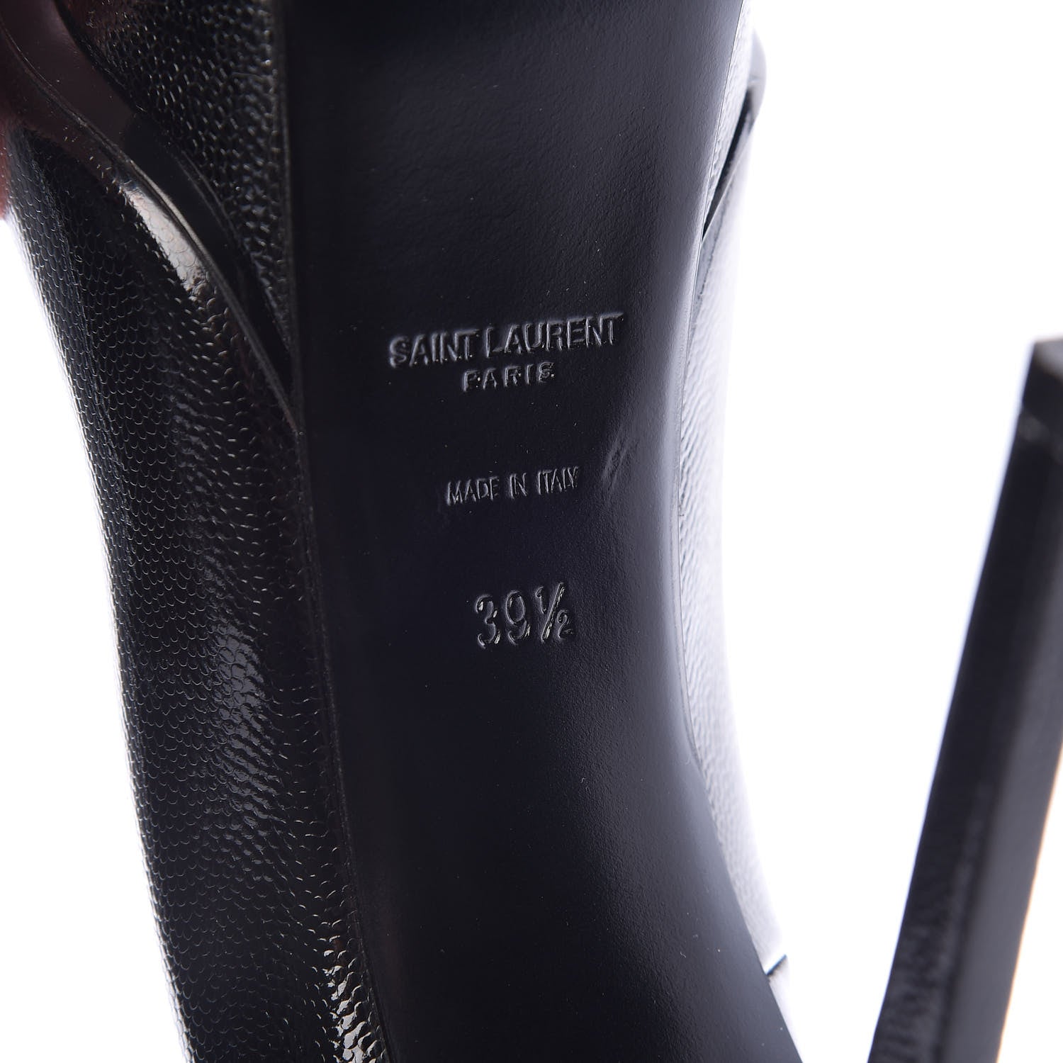 Saint Laurent Pebbled Patent Calfskin Janis 105 Platform Pumps 39.5 Black 6 of 8