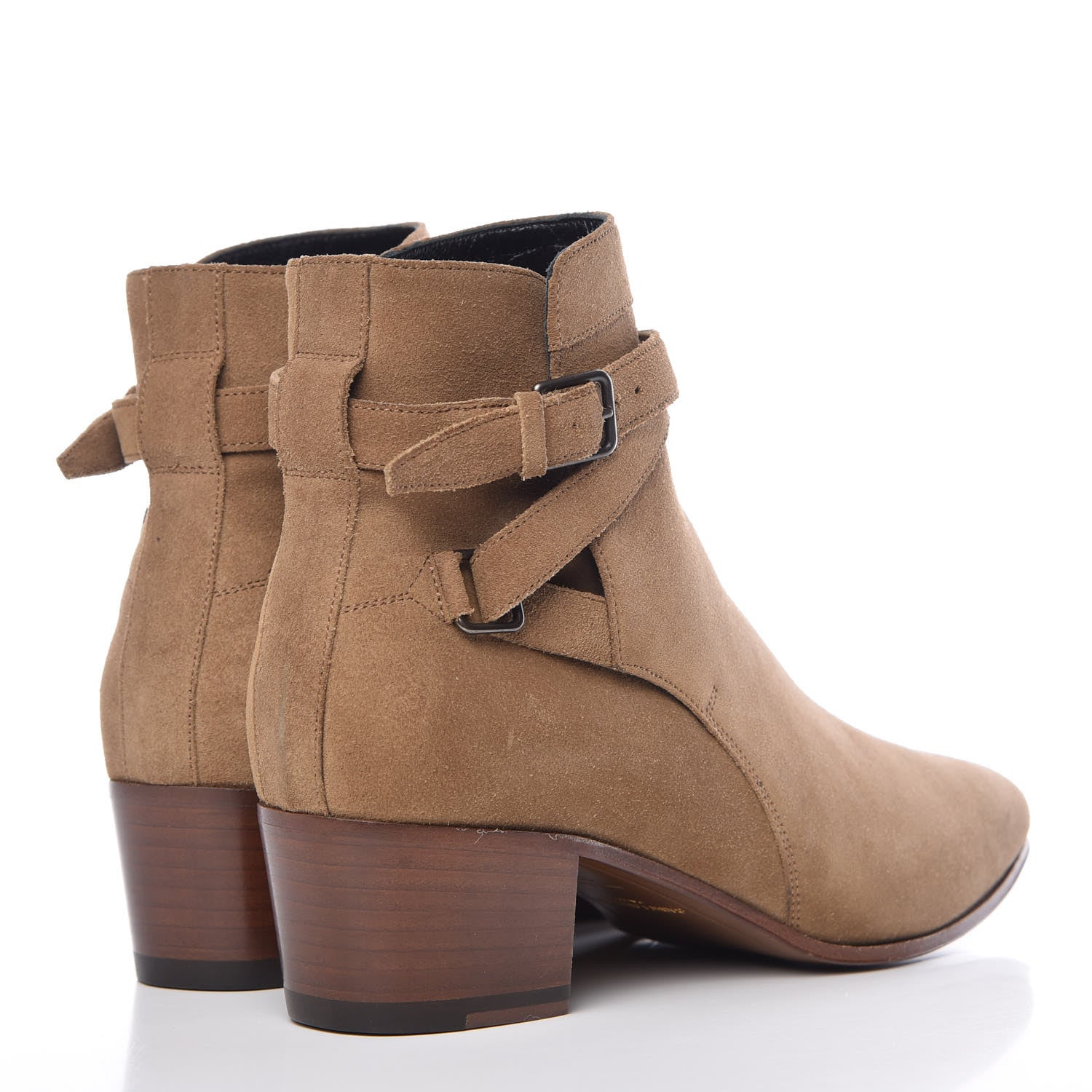 Saint Laurent Women's Suede Blake Ankle Boots 37.5 New Sigaro 4 of 11