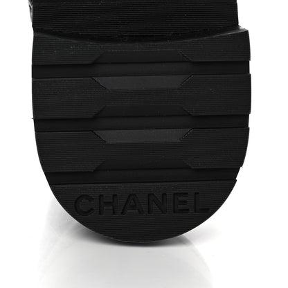 Chanel Shiny Calfskin Quilted Lace Up Combat Boots 39.5 Black 6 of 9