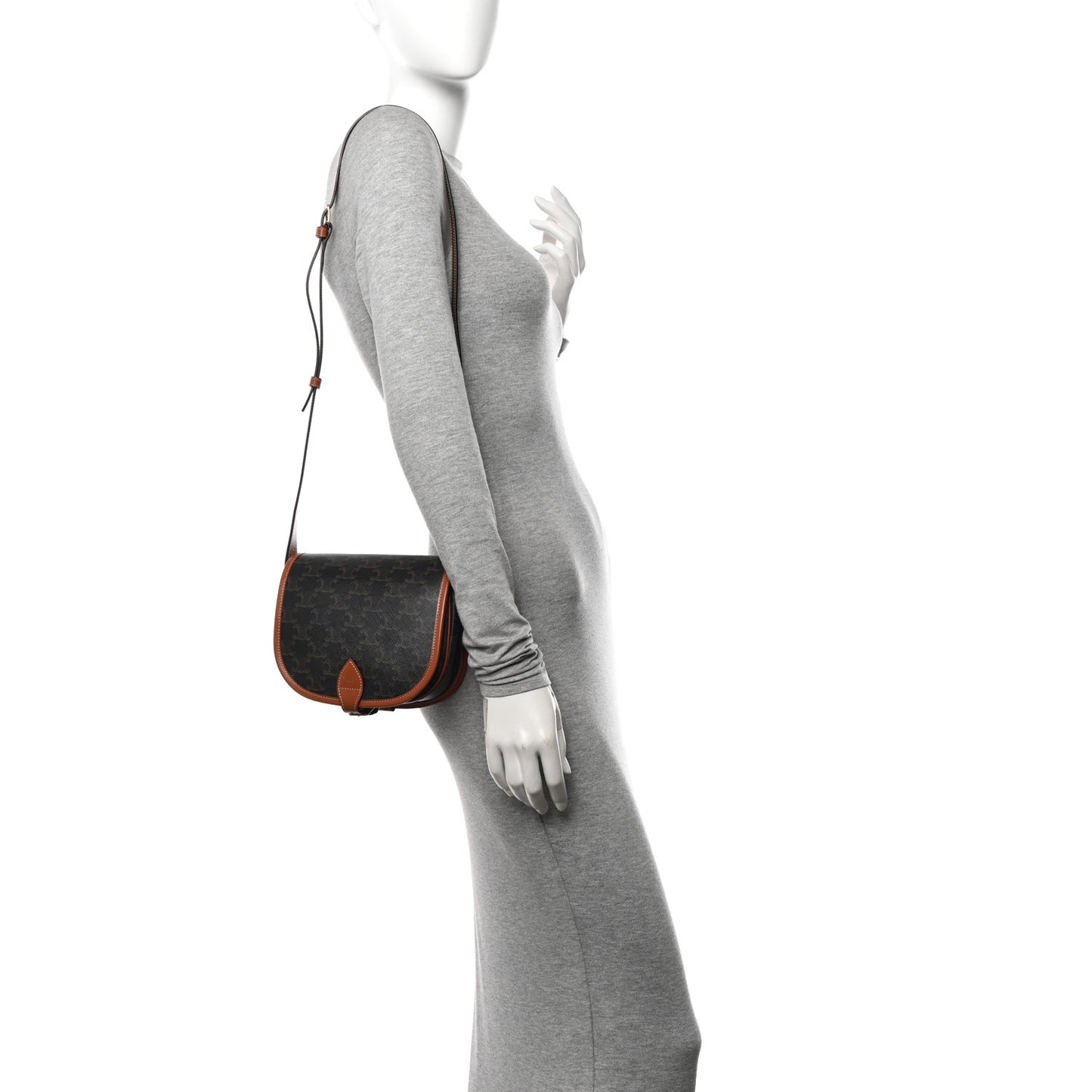 Triomphe Canvas Medium Folco Bag Tan