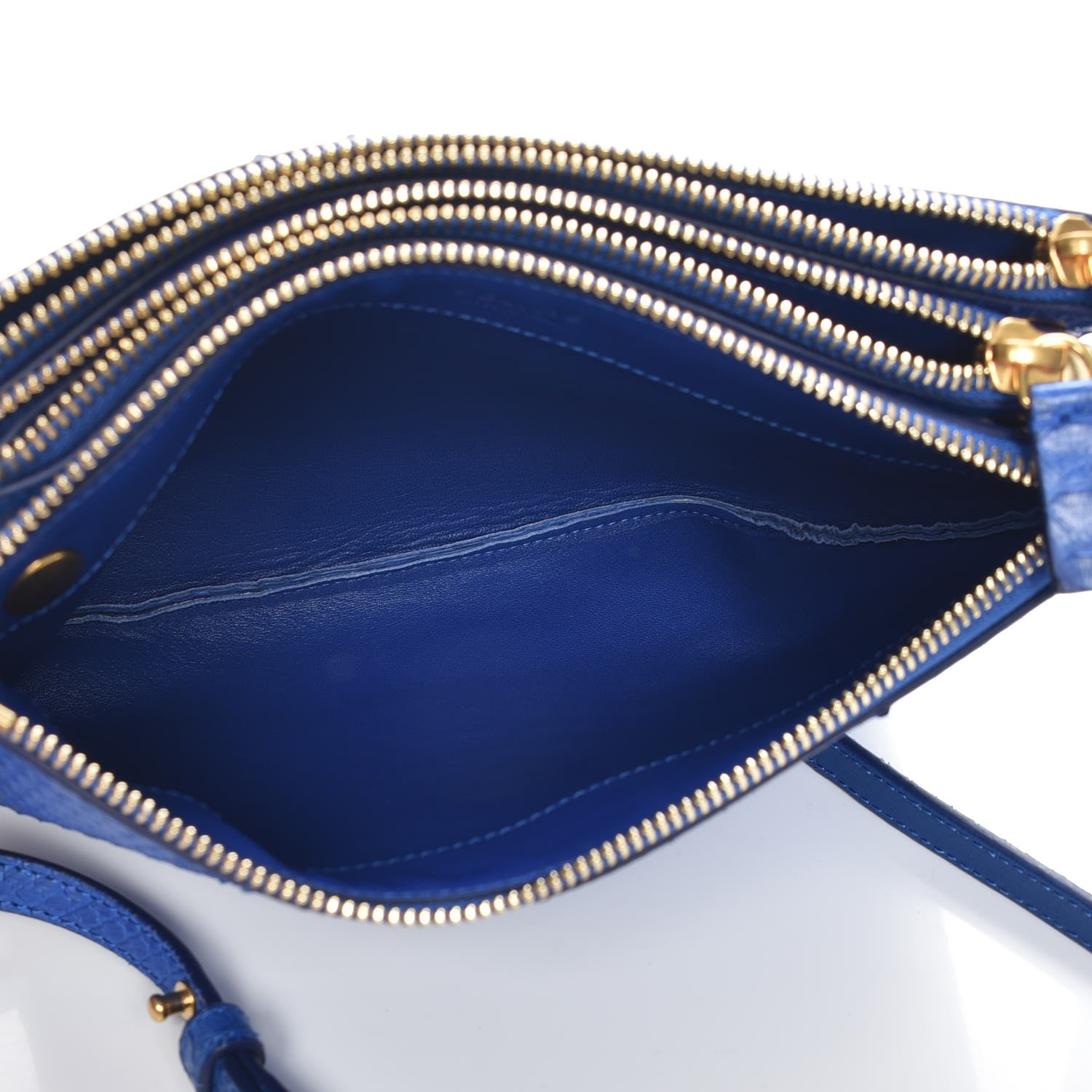 Celine Python Small Trio Crossbody Bag Royal Blue 7 of 9