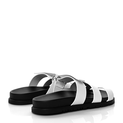 Hermes Calfskin Womens Chypre Sandals 38 White 4 of 9