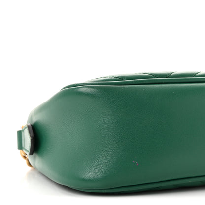 Gucci Calfskin Matelasse Small GG Marmont Chain Shoulder Bag Emerald Green 9 of 10