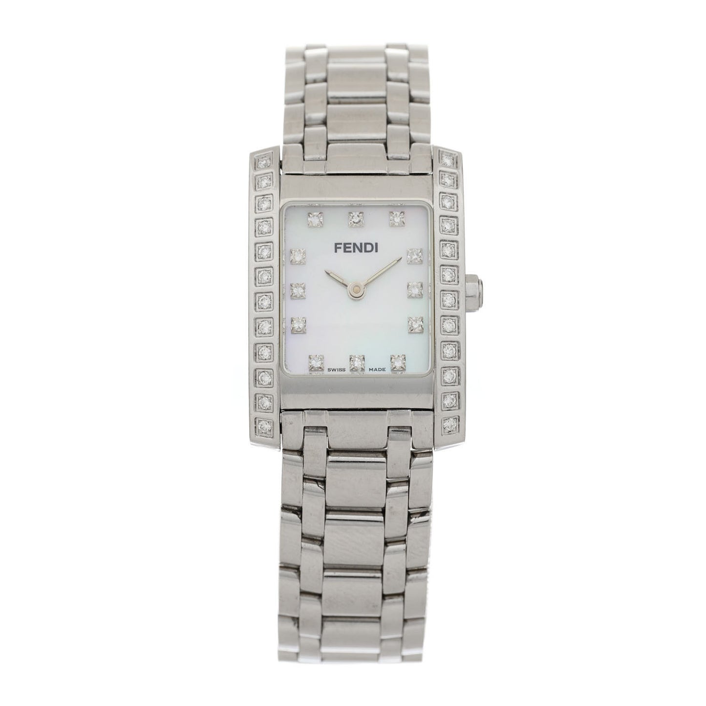 Stainless Steel Diamond Bezel Mother of Pearl 22mm Quartz Watch