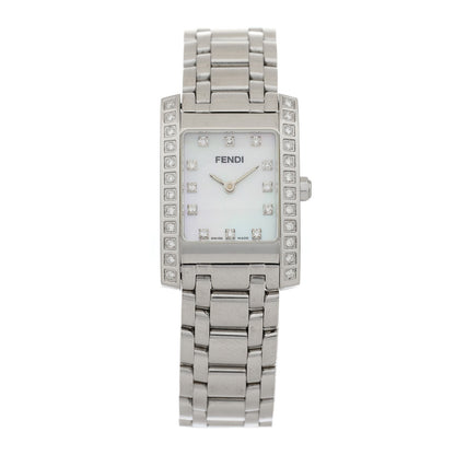 Fendi Stainless Steel Diamond Bezel Mother of Pearl 22mm Quartz Watch 1 of 4