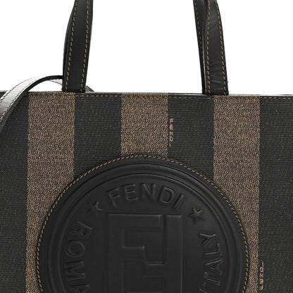 Fendi Pequin Spalmati Backpack Tote Tobacco Black 7 of 12
