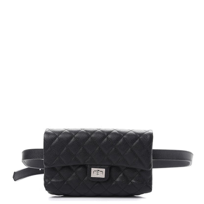 Chanel Grained Calfskin Quilted 2.55 Reissue Flap Belt Bag Clutch Black 1 of 7