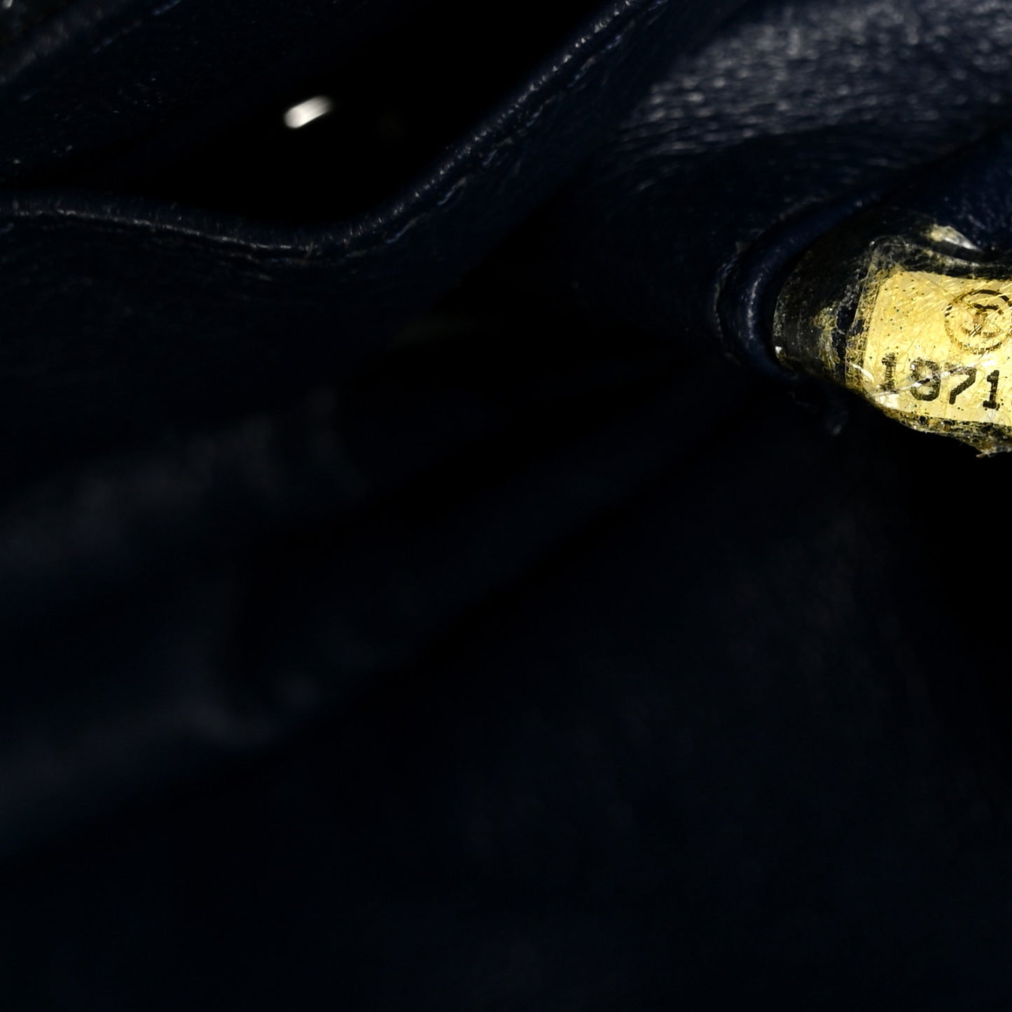Patent Calfskin Quilted Extra Mini Rectangular Flap Navy Blue