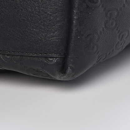 Gucci Guccissima Medium Zippered Shopping Tote Black 16 of 19