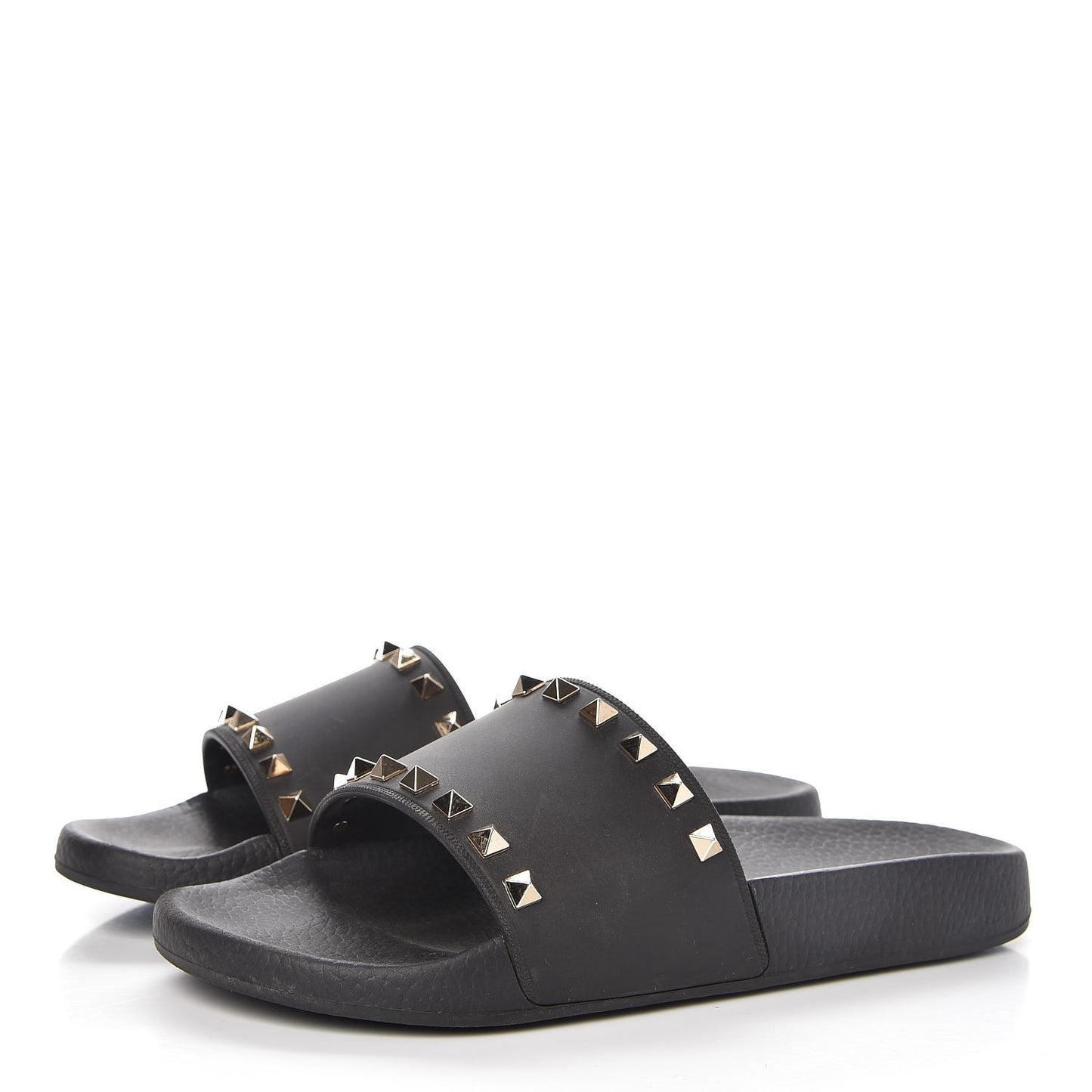 Rubber Rockstud Slide Sandals 39 Black