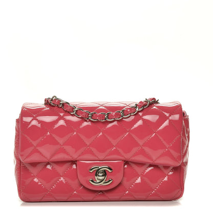Chanel Patent Quilted Mini Rectangular Flap Fuchsia 1 of 7