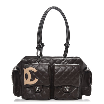 Chanel Calfskin Quilted Large Cambon Multipocket Reporter Brown Beige 1 of 14