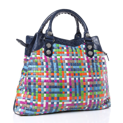 Balenciaga Agneau Lattice Woven Giant 21 Brief Multicolor Officier 3 of 11