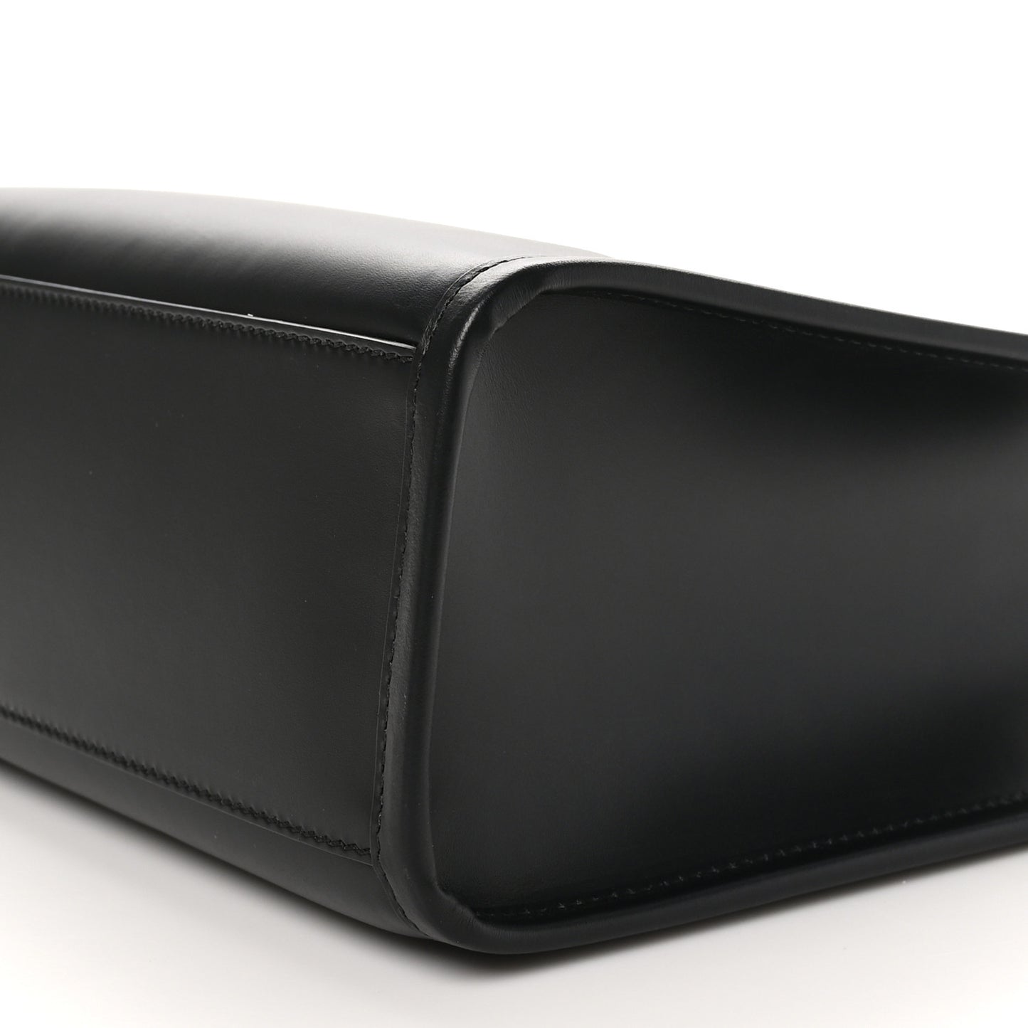 Vitello King Plexiglass Logo Embossed Small Fendi Sunshine Shopper Tote Black