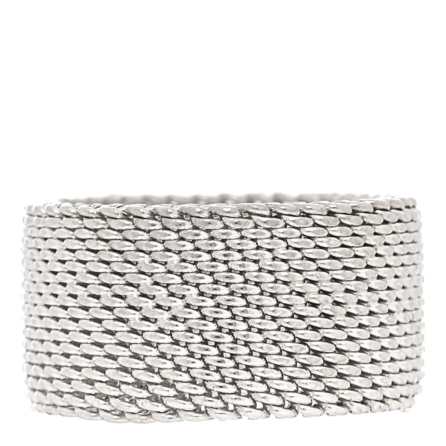 Tiffany Sterling Silver Somerset Mesh Ring 45 3.25 1 of 4