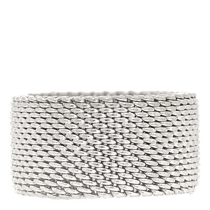 Tiffany Sterling Silver Somerset Mesh Ring 45 3.25 1 of 4