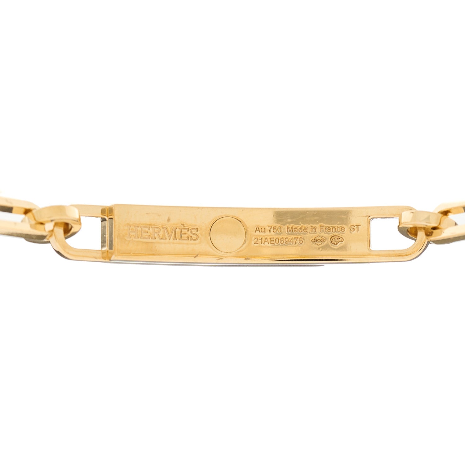 Hermes 18K Yellow Gold Diamond Pave PM Kelly Chaine Bracelet ST 4 of 5