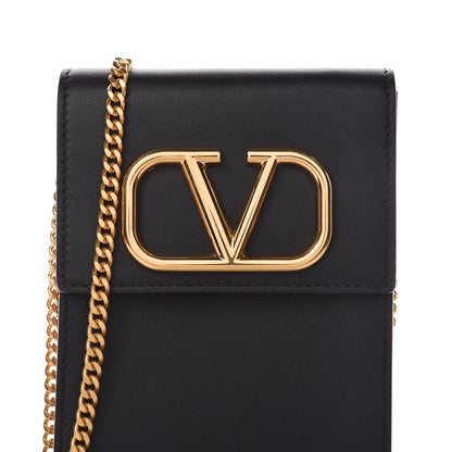 Valentino Garavani Calfskin Vlogo Phone Pouch Black 7 of 10