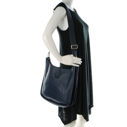 Hermes Taurillon Clemence Evelyne III GM Bleu Obscur 2 of 7