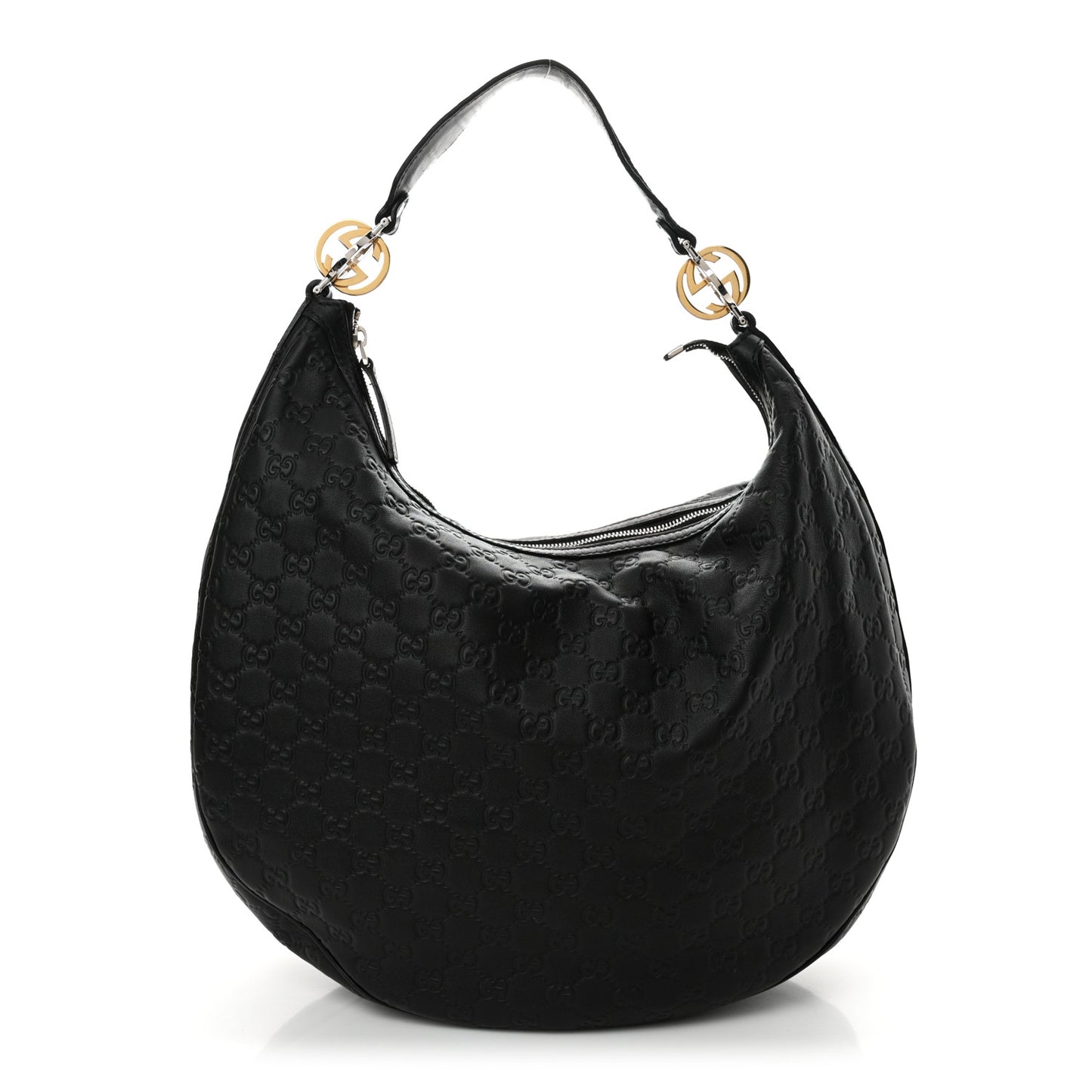 Guccissima Large GG Twins Hobo Black