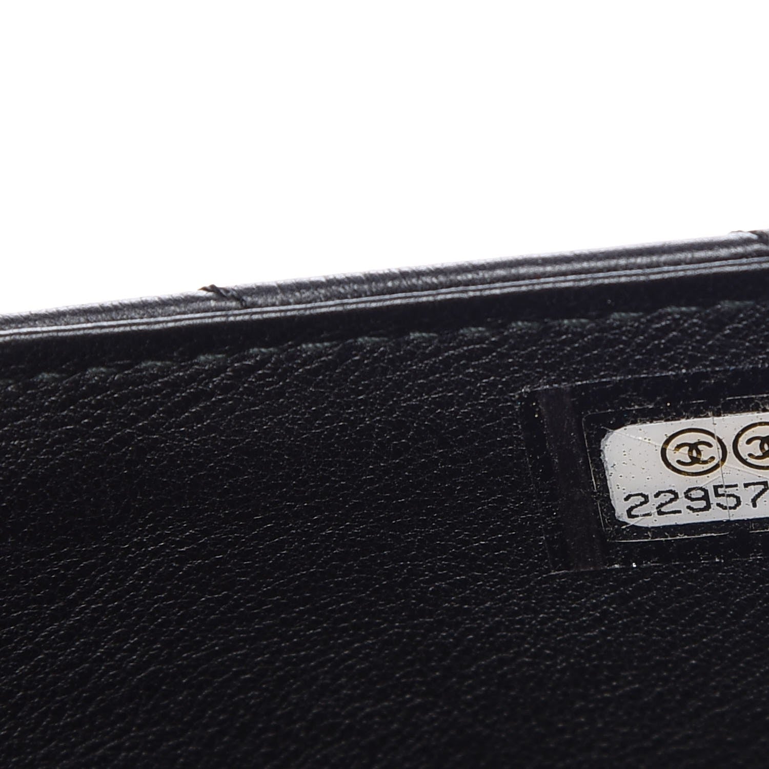 Chanel Calfskin Chevron Quilted Classic Zip Pouch Black 7 of 9