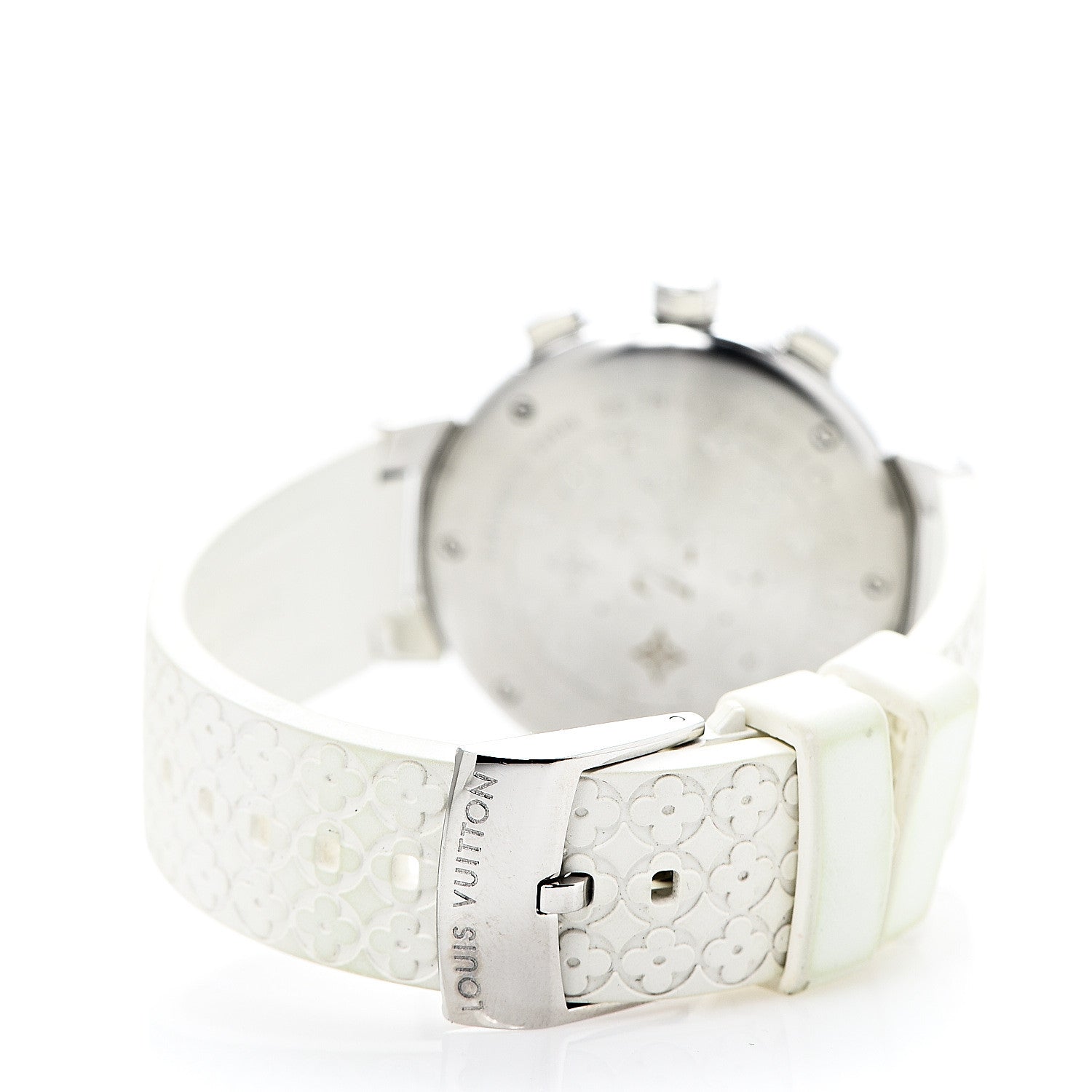 Louis Vuitton Stainless Steel Rubber 34mm Tambour Chronograph Quartz Watch Champagne 3 of 7