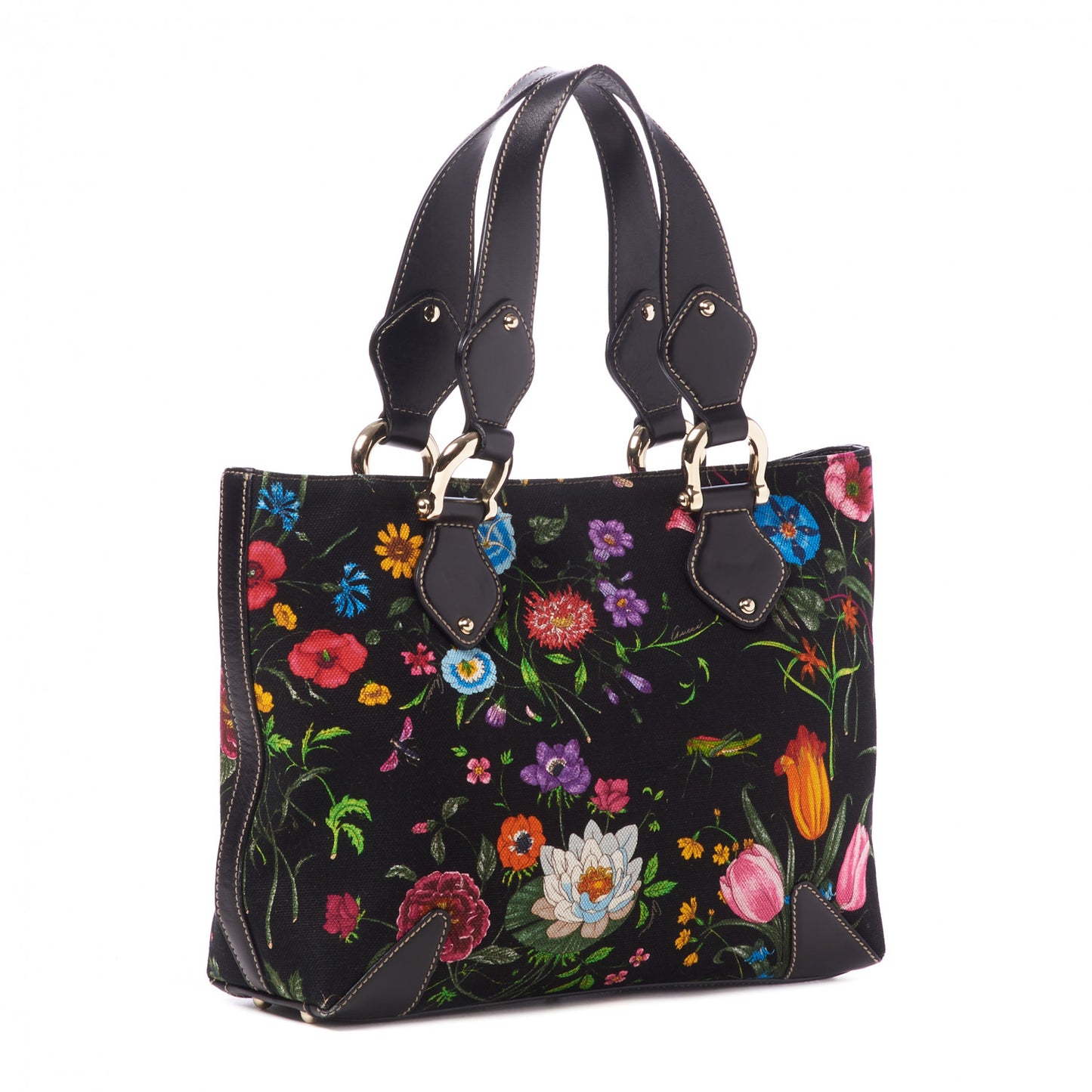 Canvas Floral Flora Tote Black