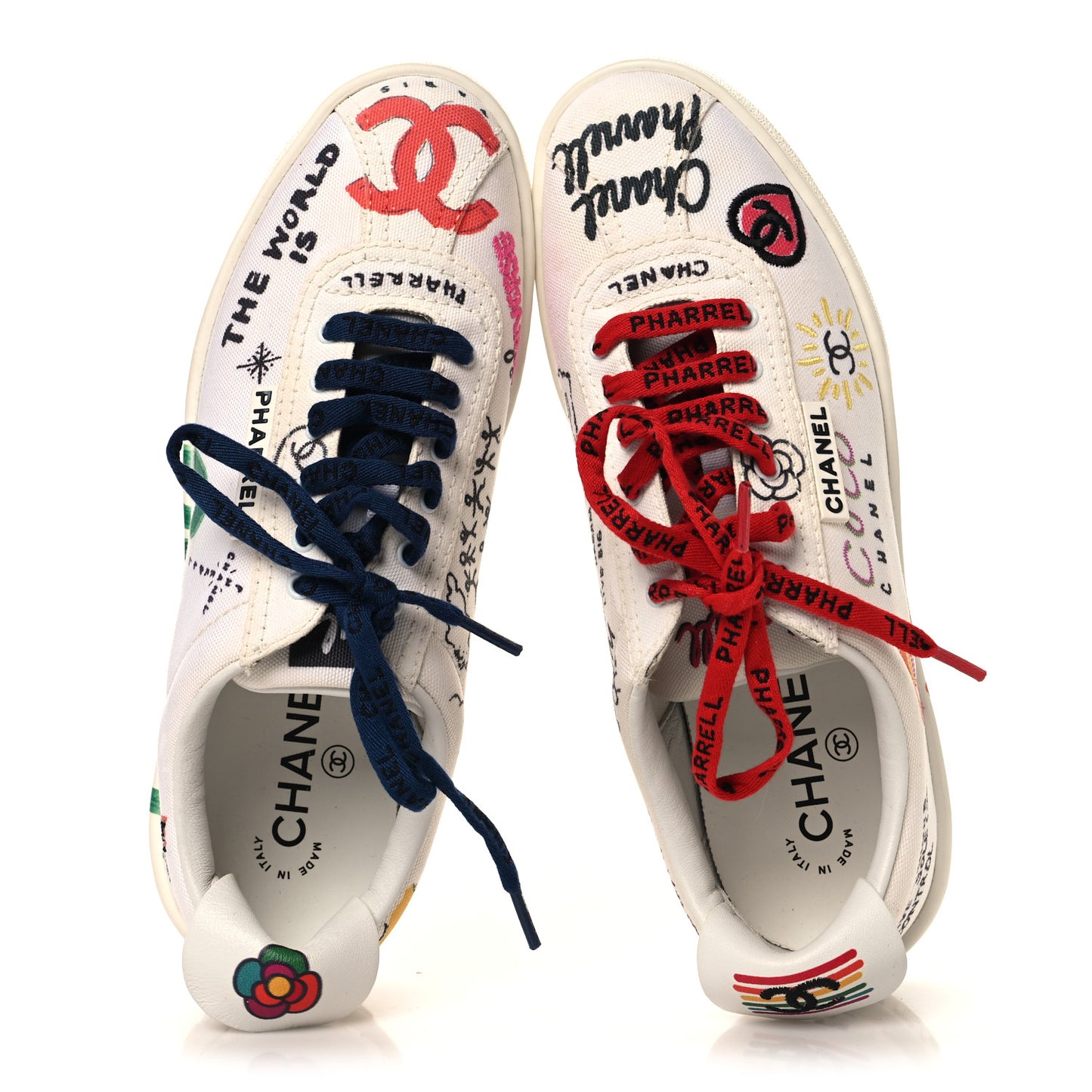 x Pharrell Williams Canvas Womens Sneakers 38 White Multicolor