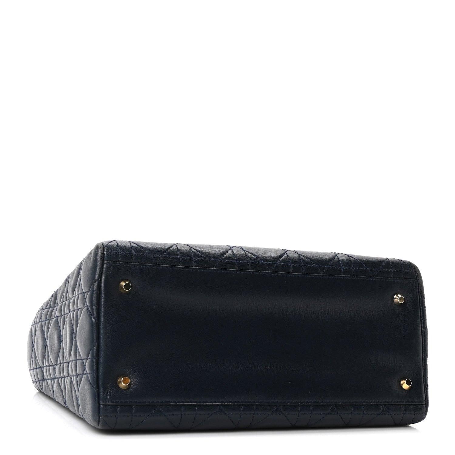 Christian Dior Lambskin Cannage Medium Lady Dior Navy Blue 3 of 9